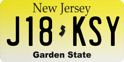 NJ license plate J18KSY