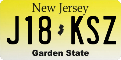 NJ license plate J18KSZ