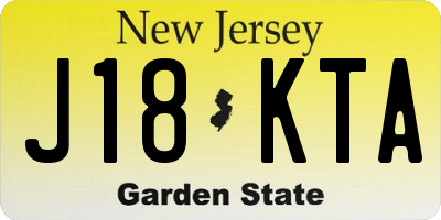 NJ license plate J18KTA