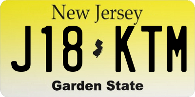 NJ license plate J18KTM
