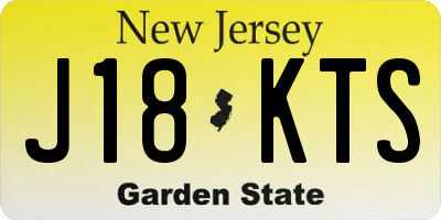NJ license plate J18KTS
