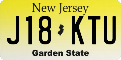 NJ license plate J18KTU