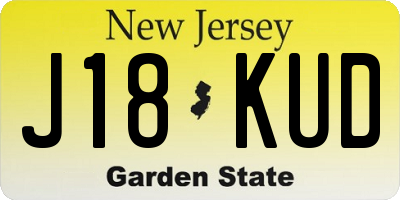 NJ license plate J18KUD