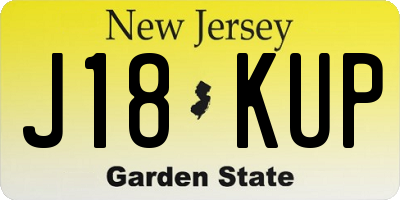 NJ license plate J18KUP