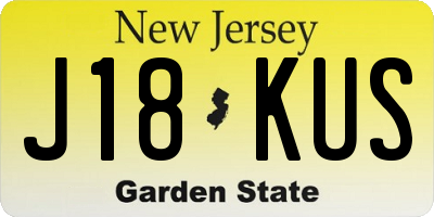 NJ license plate J18KUS