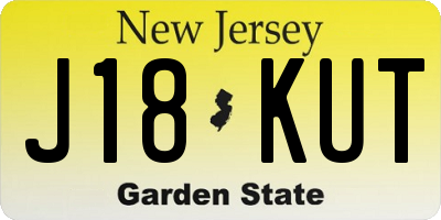 NJ license plate J18KUT