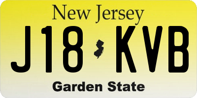 NJ license plate J18KVB