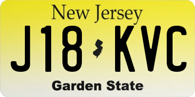 NJ license plate J18KVC