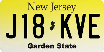 NJ license plate J18KVE