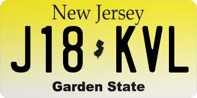 NJ license plate J18KVL
