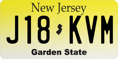 NJ license plate J18KVM