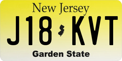 NJ license plate J18KVT