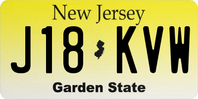 NJ license plate J18KVW