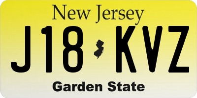 NJ license plate J18KVZ