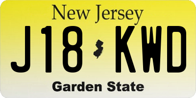 NJ license plate J18KWD