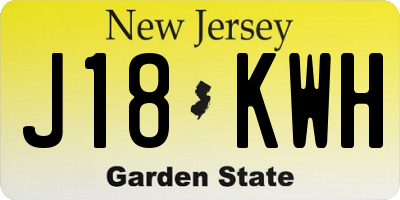 NJ license plate J18KWH