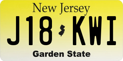 NJ license plate J18KWI