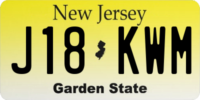 NJ license plate J18KWM