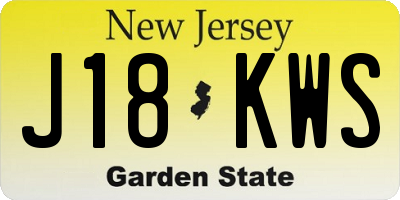 NJ license plate J18KWS