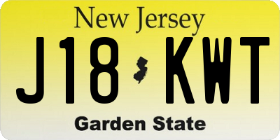 NJ license plate J18KWT