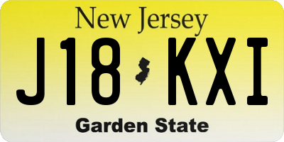 NJ license plate J18KXI
