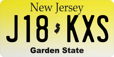 NJ license plate J18KXS