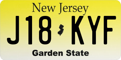 NJ license plate J18KYF