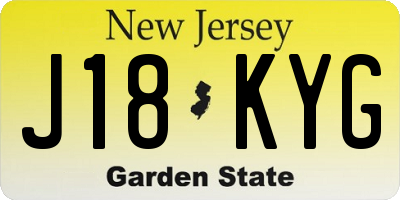 NJ license plate J18KYG