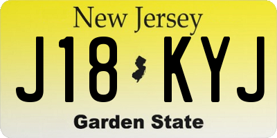 NJ license plate J18KYJ