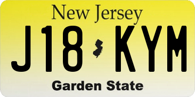 NJ license plate J18KYM