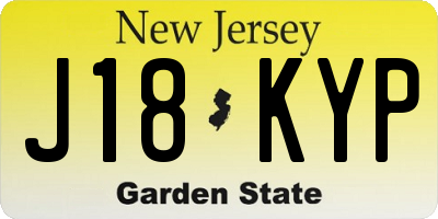 NJ license plate J18KYP