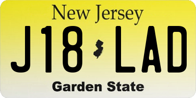 NJ license plate J18LAD