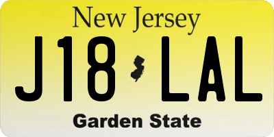 NJ license plate J18LAL