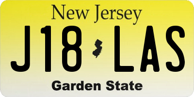 NJ license plate J18LAS