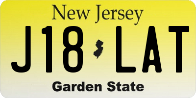 NJ license plate J18LAT