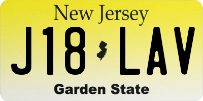 NJ license plate J18LAV
