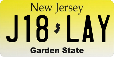 NJ license plate J18LAY
