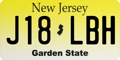 NJ license plate J18LBH