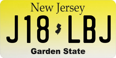 NJ license plate J18LBJ