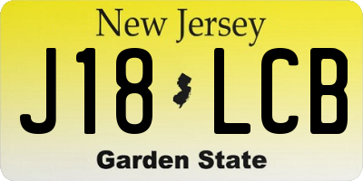NJ license plate J18LCB