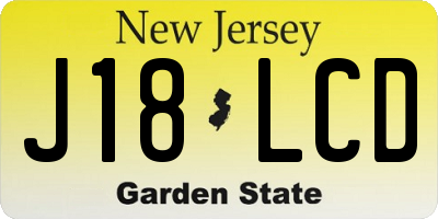 NJ license plate J18LCD