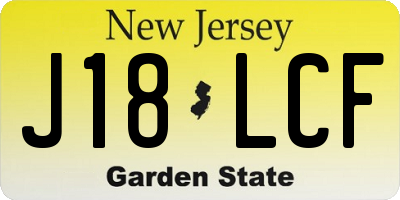 NJ license plate J18LCF