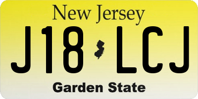 NJ license plate J18LCJ