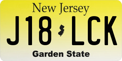 NJ license plate J18LCK
