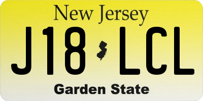NJ license plate J18LCL