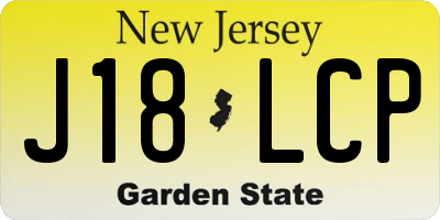NJ license plate J18LCP
