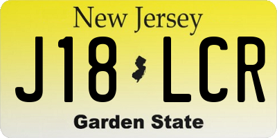 NJ license plate J18LCR