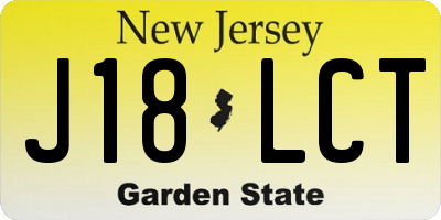 NJ license plate J18LCT