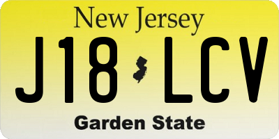 NJ license plate J18LCV