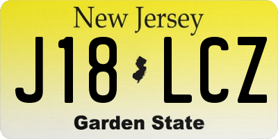 NJ license plate J18LCZ